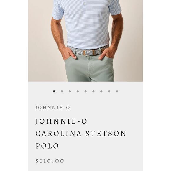 Johnnie-O  Declan Striped Top Shelf Performance Golf Polo Blue Mens Size 2XL - Picture 8 of 8